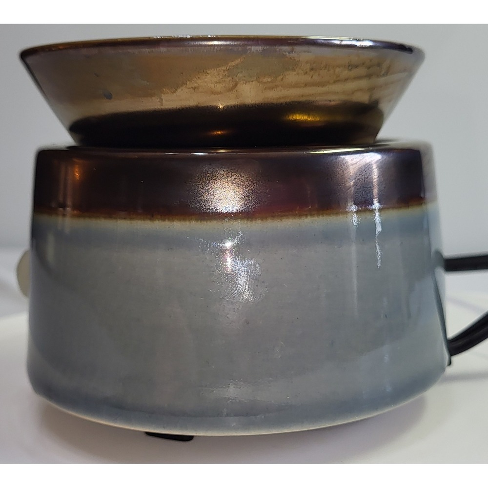 Candle Warmers 3-in-1 Electric Wax Melter Grey Bronze Glazed Ceramic - Picture 3 of 16